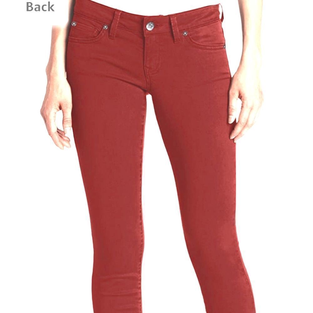 NWT Anthropologie Level 99 Lily Skinny Straight Tencel Jeans Rust